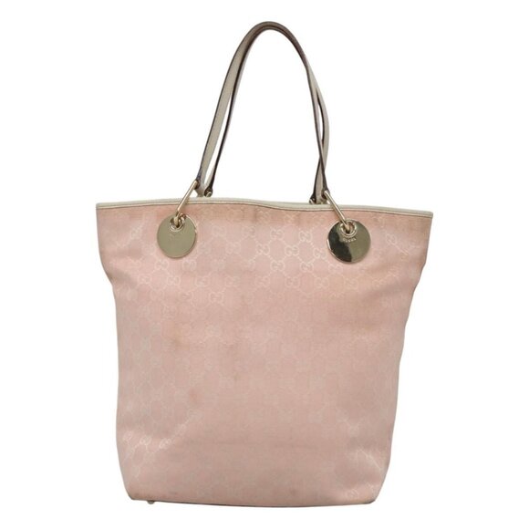GUCCI GG Canvas Tote Bag Gold Pink 120836 Auth am7877 - Picture 11 of 14